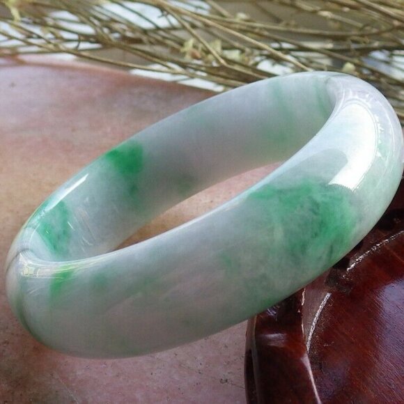 Certified Green 100% Natural A JADE Jadeite Bangle Bracelet 57mm 手镯 459584 - Picture 8 of 12